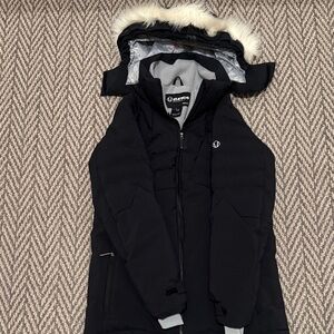 Sunice Black Kids Jacket with Fur Hood